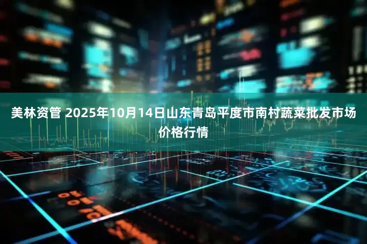 美林资管 2025年10月14日山东青岛平度市南村蔬菜批发市场价格行情