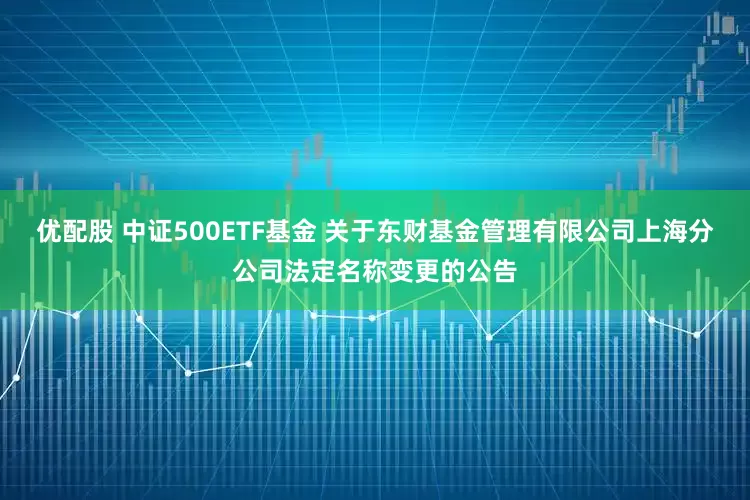 优配股 中证500ETF基金 关于东财基金管理有限公司上海分公司法定名称变更的公告